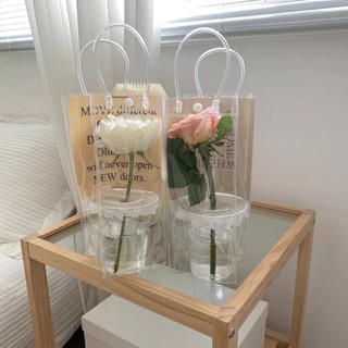Túi Đựng Cốc PVC Trong Suốt Có Quai Xách, Túi Đựng Giữ Nhiệt Chống Nước, Túi Xách Tái Sử Dụng
