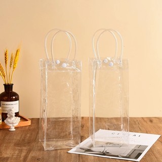 Túi Đựng Cốc PVC Trong Suốt Có Quai Xách, Túi Đựng Giữ Nhiệt Chống Nước, Túi Xách Tái Sử Dụng