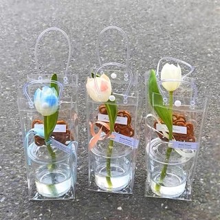 Túi Đựng Cốc PVC Trong Suốt Có Quai Xách, Túi Đựng Giữ Nhiệt Chống Nước, Túi Xách Tái Sử Dụng