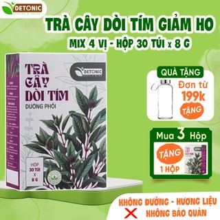 Trà cây dòi tím túi lọc DETONIC hỗ trợ vấn đề về hô hấp ho dai dẳng, ho có đờm, viêm mũi, đau họng viêm lao phổi nhẹ
