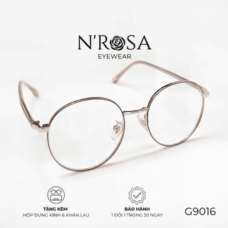 Gọng Kính Kim Loại N’ROSA G9016 – Form Tròn Thanh Mảnh, Siêu Nhẹ, Phong Cách Minimalist Hiện Đại