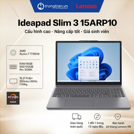 Lenovo IdeaPad Slim 3 15ARP10 83K700YVVN | Ryzen 7 7735HS | 16GB | 512GB | 15.3" FHD+ IPS