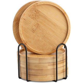 Lót Ly Chất Liệu Tre Tự Nhiên Cao Cấp Chống Thấm Nước, Lót Ly Tre Tròn Decor Bàn Uống Nước, Cà Phê