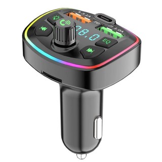 Bộ phát FM Bluetooth Máy nghe nhạc MP3 Xe hơi Sạc nhanh Cổng USB Bộ thu ánh sáng xung quanh