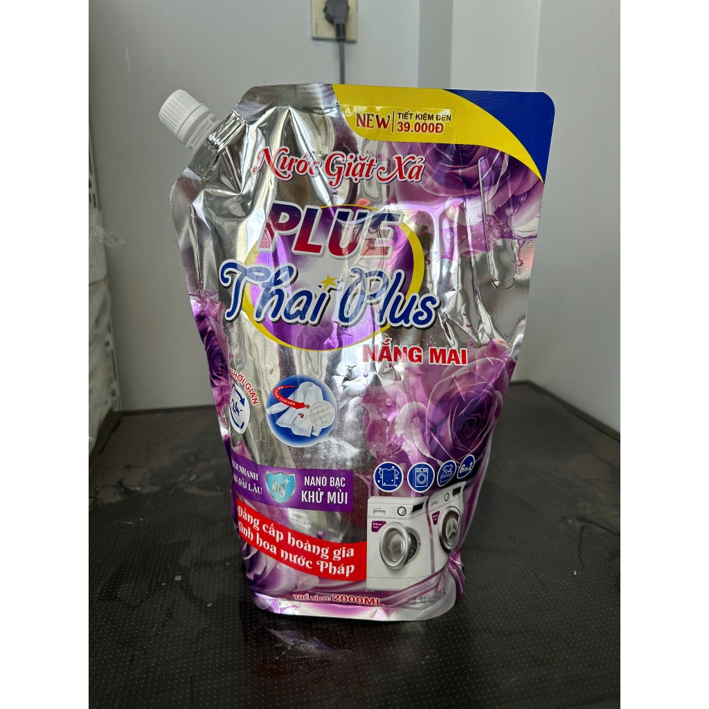 Sale Sốc - ComBo 2 Túi nước giặt Thai Plus túi lớn 2000ml, đậm đặc, thơm dai Hương nắng mai