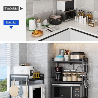 kệ lò vi sóng 2 tầng Có Thể Điều 40-63cm Kệ Kệ Để Lò Vi Sóng Thép chịu nước và chịu nhiệt độ cao