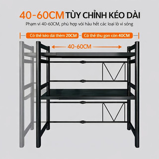 kệ lò vi sóng 2 tầng Có Thể Điều 40-63cm Kệ Kệ Để Lò Vi Sóng Thép chịu nước và chịu nhiệt độ cao