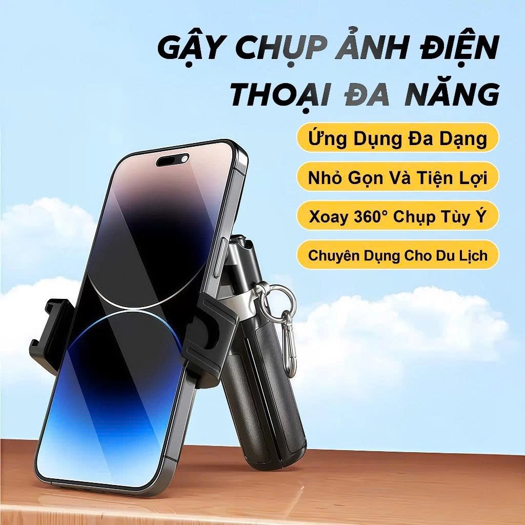Tripod điện thoại 4 chân 3in1 Gậy chụp ảnh selfie bluetooth có tay cầm chống rung quay video,livestream xoay 360 đa năng