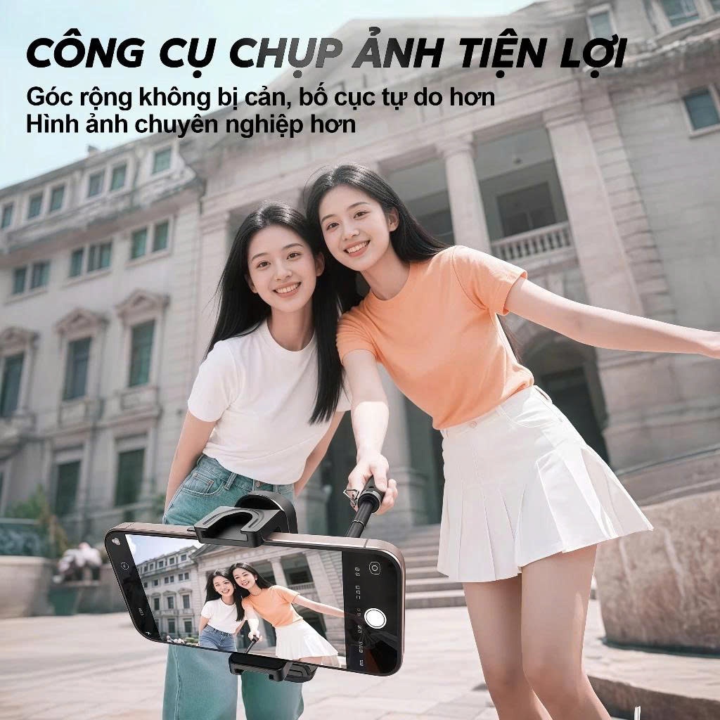 Tripod điện thoại 4 chân 3in1 Gậy chụp ảnh selfie bluetooth có tay cầm chống rung quay video,livestream xoay 360 đa năng