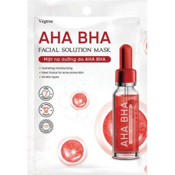 VEGTREE - MẶT NẠ DƯỠNG DA AHA BHA (10 MIẾNG) - 250ML