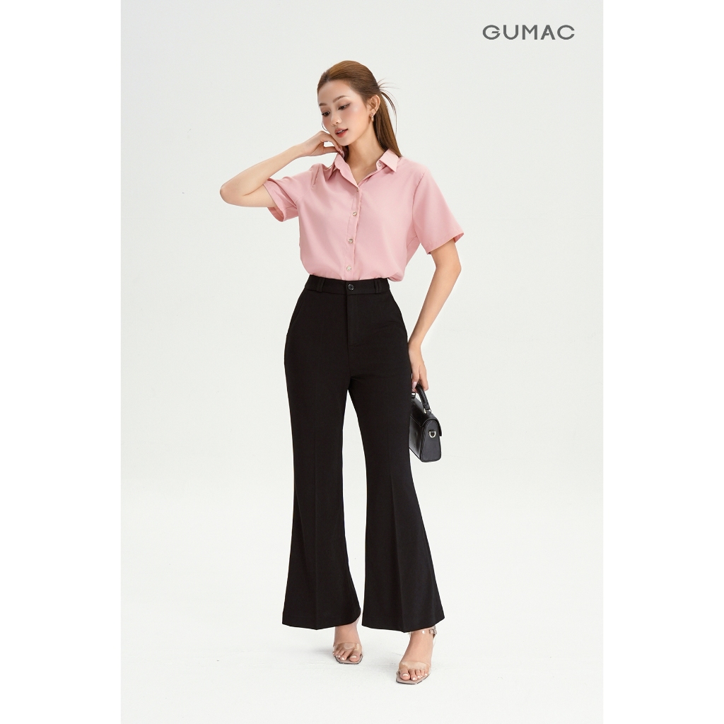 Quần Tây Ống Loe Nữ GUMAC Tôn Dáng Cá Tính Chất Thun Lạnh Mềm Mát Dễ Phối QF10028