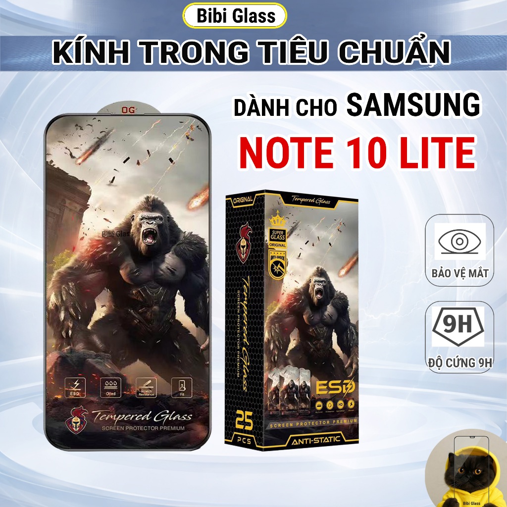 Kính cường lực Samsung Note 10 Lite chiến binh full màn trong suốt bảo vệ màn hình đt sharkcase