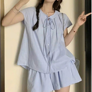Set Bộ Áo Sơ Mi Đũi Tay Dơi Kèm Quần Sooc Mặc Hè Siêu Cá Tính