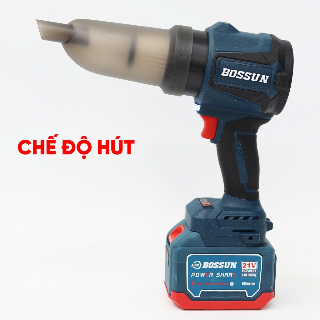 Máy Thổi Hút Bụi BOSSUN BS-PL2IN1 21V – 2in1 Siêu Mạnh 1000G, Brushless, 3 Tốc Độ, Vệ Sinh Ô Tô & Máy Tính
