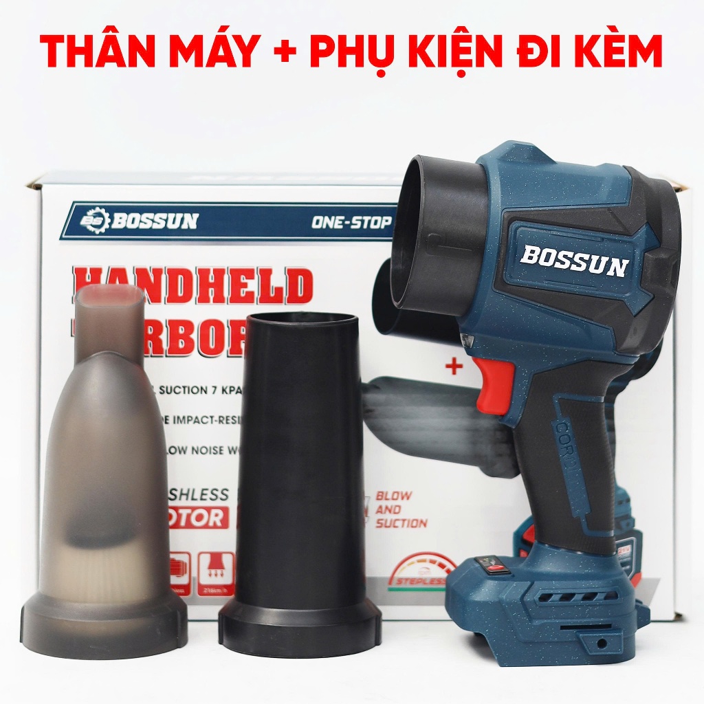 Máy Thổi Hút Bụi BOSSUN BS-PL2IN1 21V – 2in1 Siêu Mạnh 1000G, Brushless, 3 Tốc Độ, Vệ Sinh Ô Tô & Máy Tính