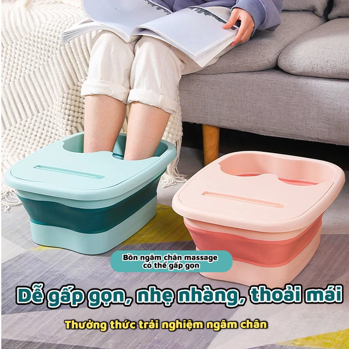 Chậu ngâm chân gấp gọn có massage huyệt chân, bồn ngâm chân di động tiện dụng, dùng cho massage chân tại nhà – 2