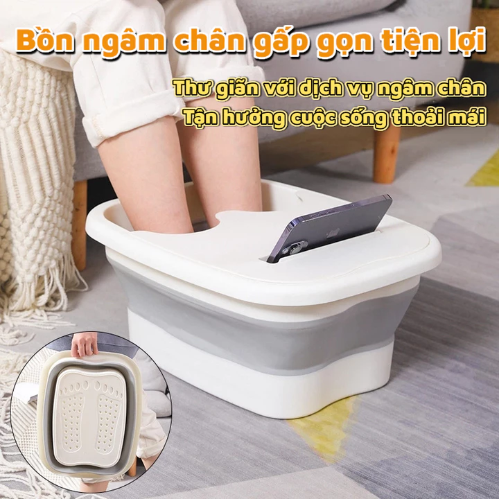 Chậu ngâm chân gấp gọn có massage huyệt chân, bồn ngâm chân di động tiện dụng, dùng cho massage chân tại nhà – 4
