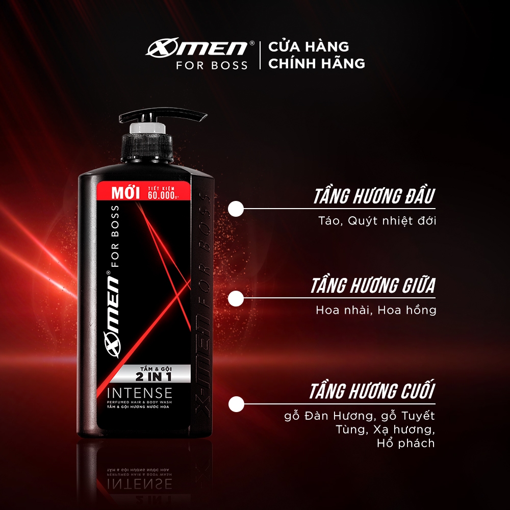 Combo Dầu gội/Tắm gội X-Men For Boss 630g + Tặng Tắm gội Luxury 150g - Hương Nước Hoa Châu Âu | BigBuy360 - bigbuy360.vn