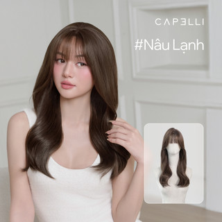 Tóc Giả Nguyên Đầu Siêu Da Lưới Lace CAPELLI Xoăn Lơi Mái Thưa 45cm Layla Premium Wig