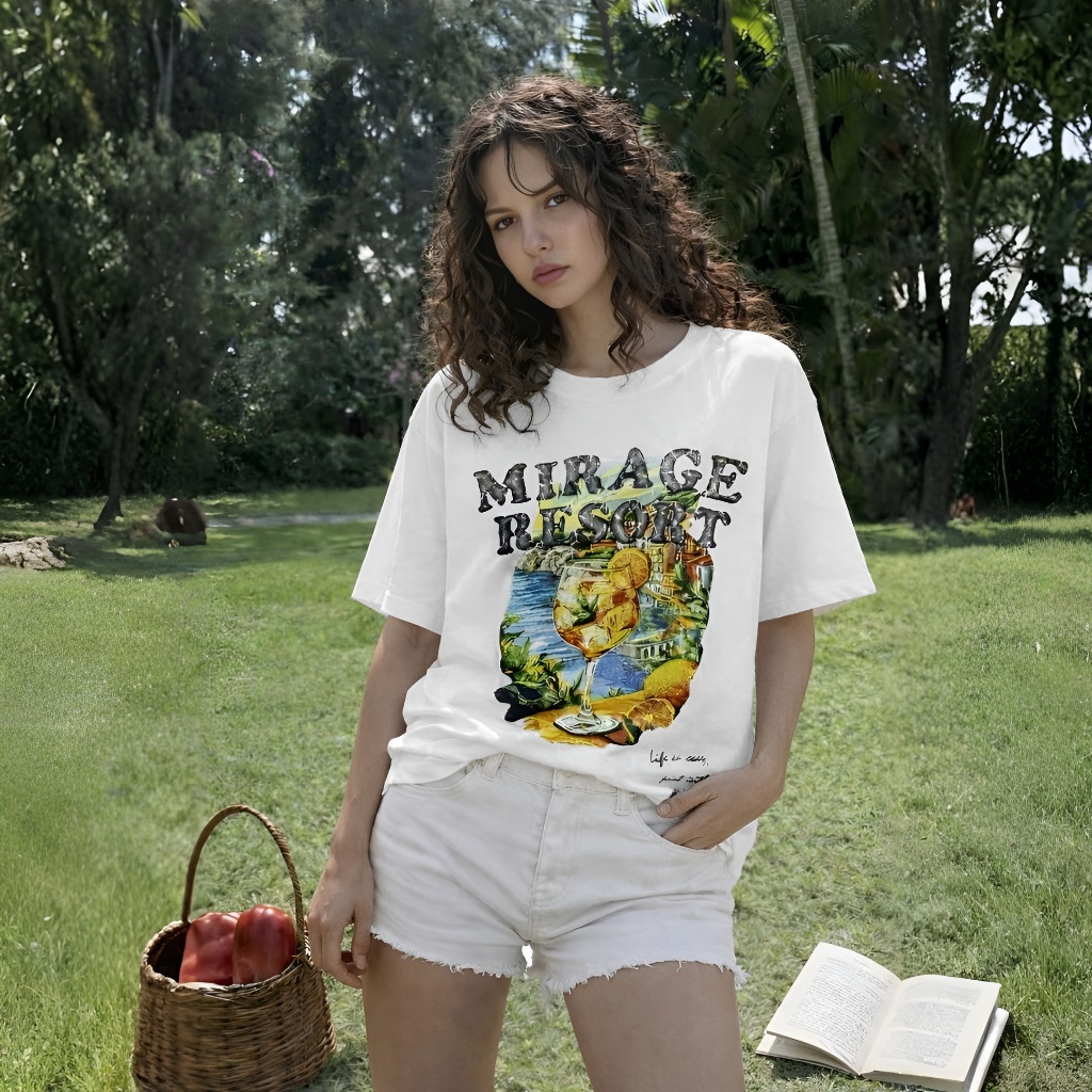 Áo Thun Mirage Họa Tiết Sinh Động, Chất 100% Cotton Mềm Mịn Thoáng Mát, Có Kèm Hình Thật.
