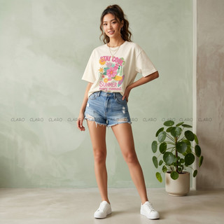 Áo Thun Oversize Nam Nữ Cotton 100% Form Rộng Unisex Áo Phông Stay Cool Summer Họa Tiết Nhiệt Đới