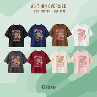Áo Thun Oversize Nam Nữ Cotton 100% Form Rộng Unisex Áo Phông Stay Cool Summer Họa Tiết Nhiệt Đới