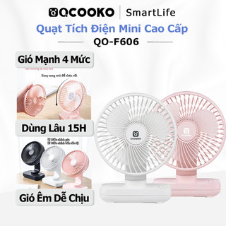 Quạt Mini Tích Điện Để Bàn Pin 4000mAh 4 Mức Gió Không Gây Tiếng Ồn Cổng Sạc USB