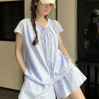 Set Bộ Áo Sơ Mi Đũi Tay Dơi Kèm Quần Sooc Mặc Hè Siêu Cá Tính