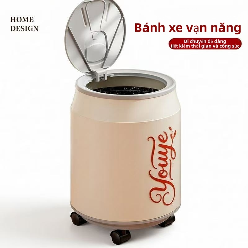 Thùng Rác 2 Lớp Có Nắp Lật Đậy Kín,Thùng Đựng Rác Dạng Lon Nhựa PP Cao Cấp, chống côn trùng hiệu quả