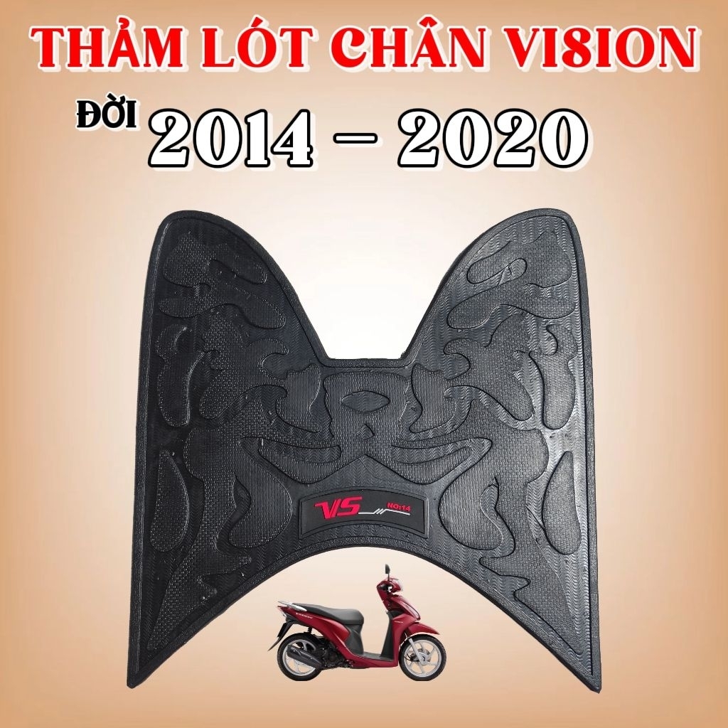 Vision 14 , Thảm Lót Chân Xe Vision 2014 2015 2016 2017 2018 2019 2020 Cao Su Chống Trượt, Phụ Kiện Xe Vision