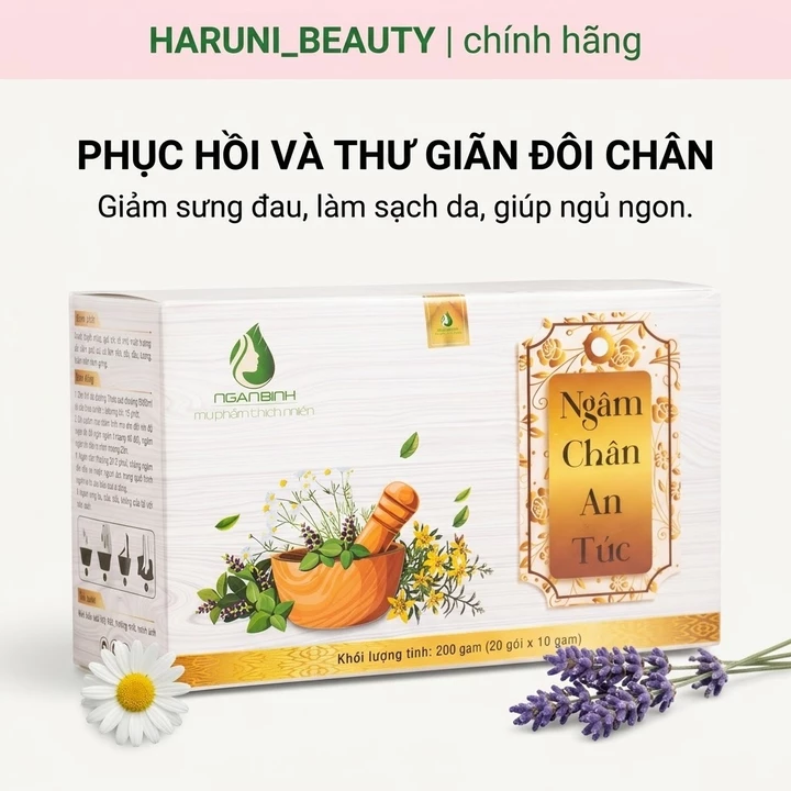 Ngâm Chân An Túc - Muối ngâm chân thư giãn Ngân Bình hỗ trợ ngủ ngon, hỗ trợ cải thiện nứt gót và mềm gót 280g