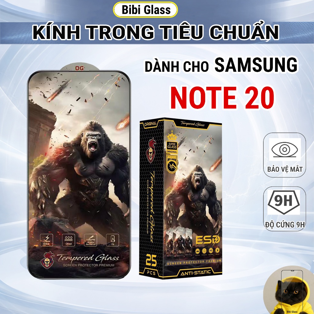 KHÔNG NHẬN VÂN TAY Kính cường lực Samsung Note 20 chiến binh trong suốt full màn chống bám vân tay bảo vệ màn hình đt