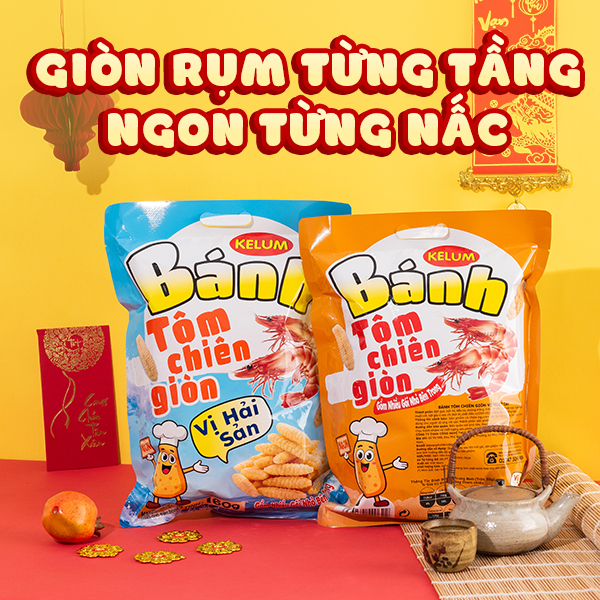 Combo Snack Siêu To Khổng Lồ Ăn Vặt Phồng Tôm Kelum 120g, Bánh Bắp Bang Bang 180g Đồ Ăn Vặt Ngon