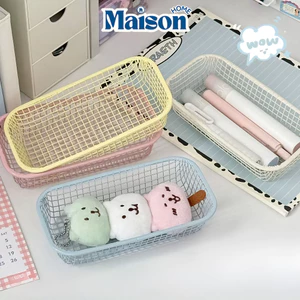 Rổ Sắt Mini Để Bàn MAISON Đa Năng, Giỏ Lưới Đựng Bút Cọ Makeup, Hộp Decor Nhiều Màu Xinh Xắn