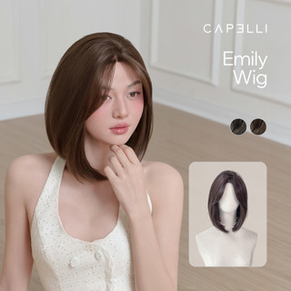Tóc Giả Nguyên Đầu Siêu Da Lưới Lace CAPELLI Cúp Ngắn Mái Bay Emily Premium Wig