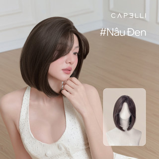 Tóc Giả Nguyên Đầu Siêu Da Lưới Lace CAPELLI Cúp Ngắn Mái Bay Emily Premium Wig