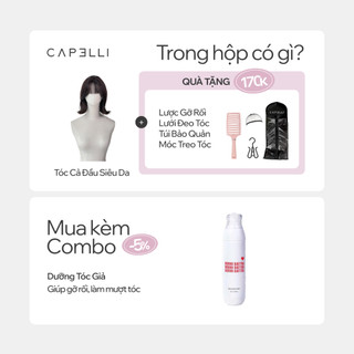 Tóc Giả Nguyên Đầu Siêu Da Lưới Lace CAPELLI Ngắn Tỉa Mái Thưa Sandra Premium Wig