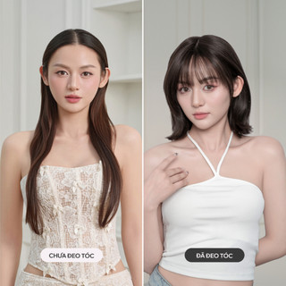 Tóc Giả Nguyên Đầu Siêu Da Lưới Lace CAPELLI Ngắn Tỉa Mái Thưa Sandra Premium Wig