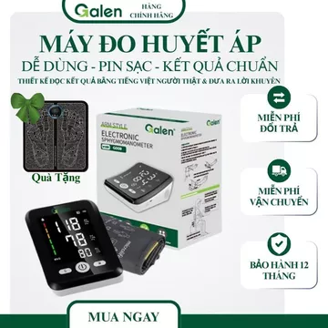 Máy Đo Huyết Áp Tự Động Có Giọng Nói GALEN G009 Máy Đo Nhiệt Tim, Huyết Áp - BẢO HÀNH 12 THÁNG (TẶNG MASSAGE CHÂN)