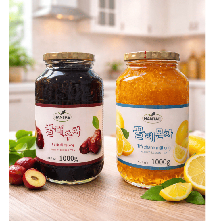 TRÀ CHANH + TRÀ TÁO ĐỎ MẬT ONG HANTAE HÀN QUỐC -  COMBO GIẢI CẢM!