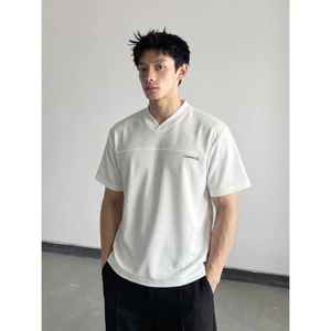 Áo Phông Oversize Luminos V-Neck - Áo Phông Cổ V Cách Điệu Vải Cotton Gân Chéo Loại 1 Dày Dặn 260GSM Chống Nhăn
