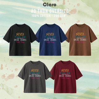 Áo Thun Oversize Nam Nữ Cotton 100% Form Rộng Unisex Áo Phông In Chữ Never Give Up Inspirational