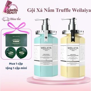Gội Xả Weilaiya Nấm Truffle Cao Cấp Set Dầu Gội Dầu Xả Weilaiya Nấm Truffle Làm Mượt Tóc Ngăn Rụng 450ml -Skinora Beauty