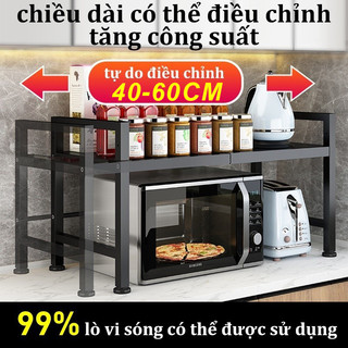 Kệ Lò Vi Sóng Điều Chỉnh 40-63cm, 2/3 Tầng, Kệ Bếp Đa Năng, Thép Chịu Nhiệt Chống Nước
