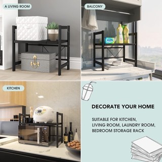 Kệ Lò Vi Sóng Điều Chỉnh 40-63cm, 2/3 Tầng, Kệ Bếp Đa Năng, Thép Chịu Nhiệt Chống Nước