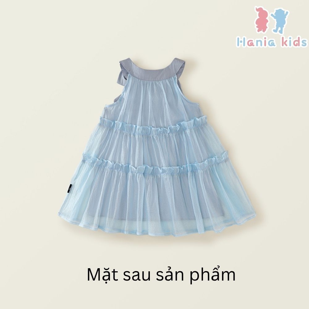 Váy Cho Bé Gái, Váy Voan Tơ Cho Bé Gái Phối Nơ Dễ Thương 2 Lớp Chất Liệu Cotton Mềm Mại