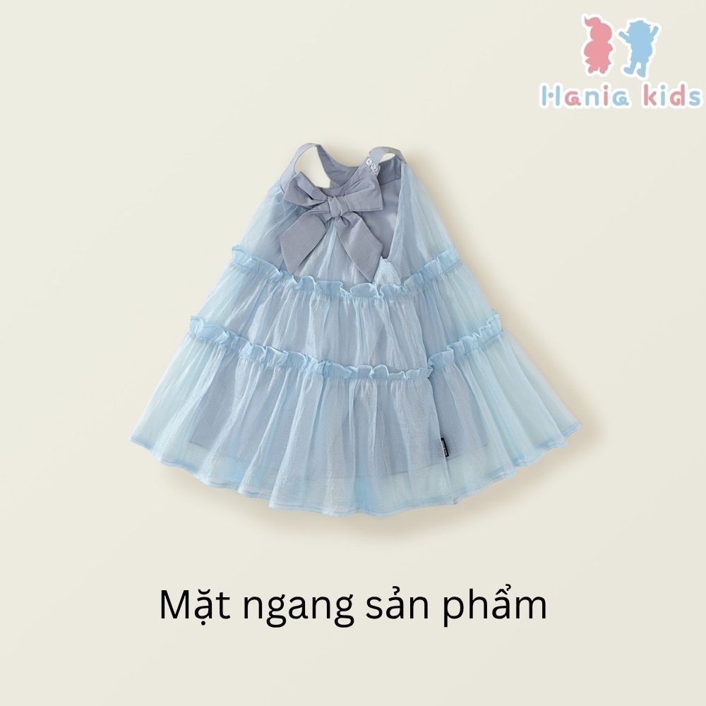 Váy Cho Bé Gái, Váy Voan Tơ Cho Bé Gái Phối Nơ Dễ Thương 2 Lớp Chất Liệu Cotton Mềm Mại