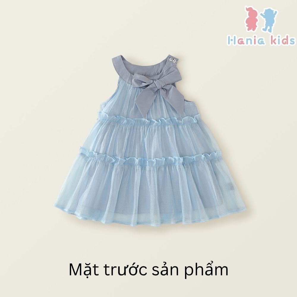 Váy Cho Bé Gái, Váy Voan Tơ Cho Bé Gái Phối Nơ Dễ Thương 2 Lớp Chất Liệu Cotton Mềm Mại