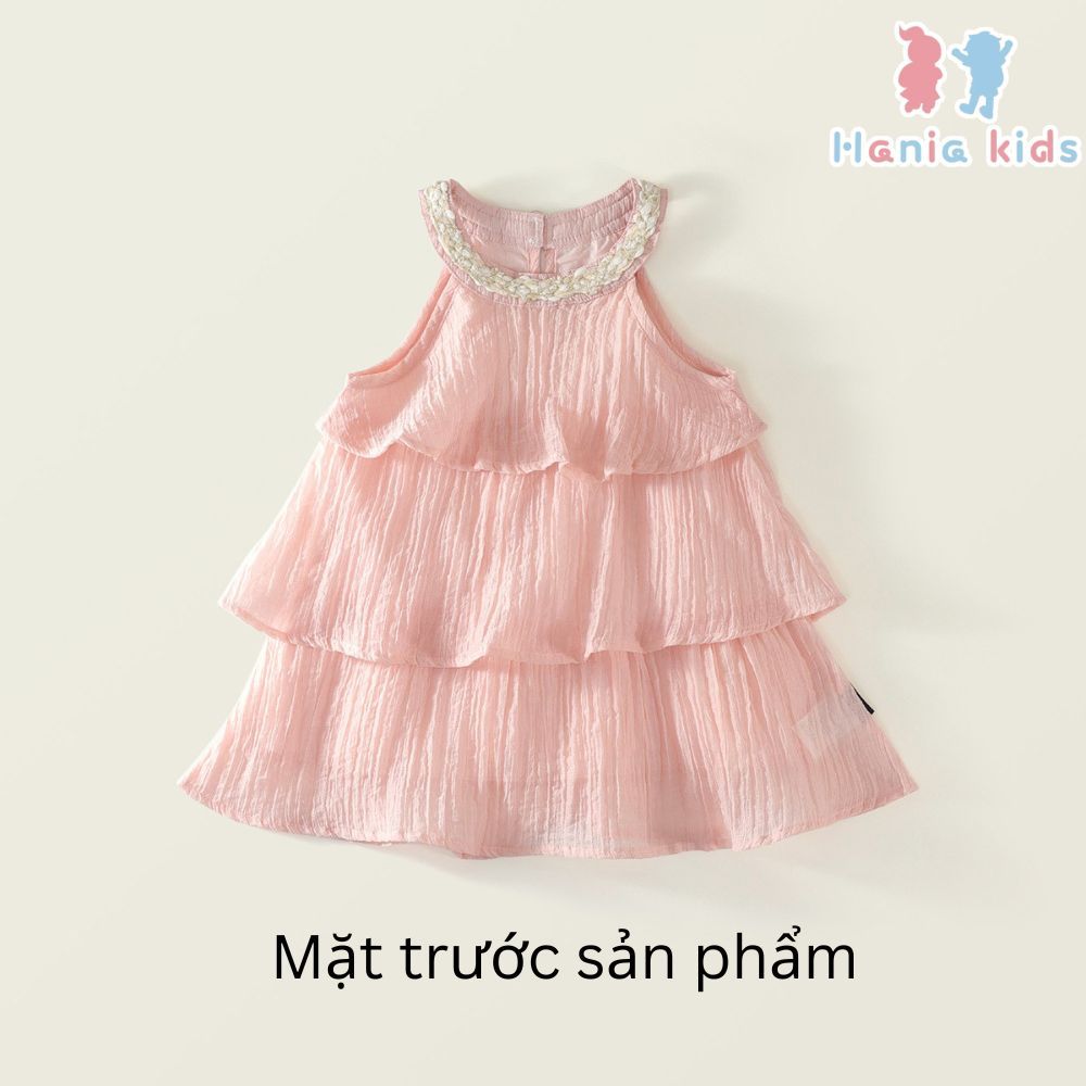 Váy Cho Bé Gái, Váy Thiết Kế Cổ Yếm 3 Tầng Chất Liệu Lụa Mát Mẻ Phong Cách Tiểu Thư