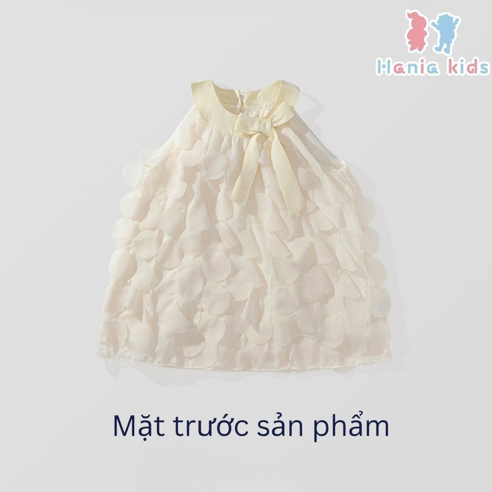 Váy Công Chúa Cho Bé Gái, Váy Cho Bé Phong Cách Tiểu Thư Phối Nơ Thiết Kế Cánh Hoa Nổi